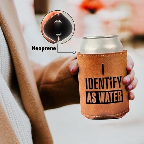 Gifts for Dad from Daughter, Son for Fathers Day - Dad Gifts, Men Gifts - Birthday Gifts for Men, Dad Birthday Gift, Birthday Gifts for Dad - Retirement Gifts for men, Leather Can Cooler for Mens 12Oz