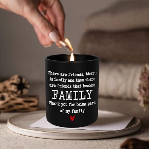 TEEZWONDER Friend Gifts for Women - Long Lasting Vanilla Lavender Candle 10 oz - Friendship Birthday Gifts for Women Men BFF Bestie Coworkers Friends Female, Scented Candles for Women Men
