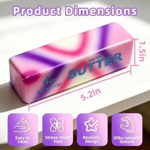 2 Pcs Rainbow Butter Squishy Stick , Super Soft Slow Rising Fidget Squeeze Toy, Colorful Sensory Stress Relief Desk Toy for Home, Office, Travel, Novelty Anxiety Relief Toy for Kids & Adults B0GYRGW65Q