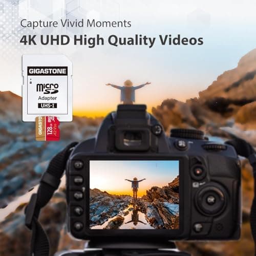 【5-Years Data Recovery】 GIGASTONE 128GB Micro SD Card, 4K Video Recording for GoPro, Action Camera, DJI, Drone, Nintendo-Switch, R/W up to 100/50 MB/s MicroSDXC Memory Card UHS-I U3 A2 V30