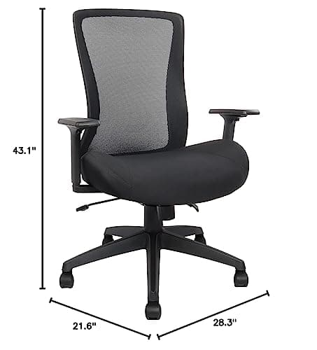 Big and Tall Home Office Desk Chair 500lb Capacity for Heavy People, Ergonomic Wide Mesh Desk Chair with Stepless Recline & Lock, 5.5" Thick Cushion, High Back, Adjustable Height & Armrests