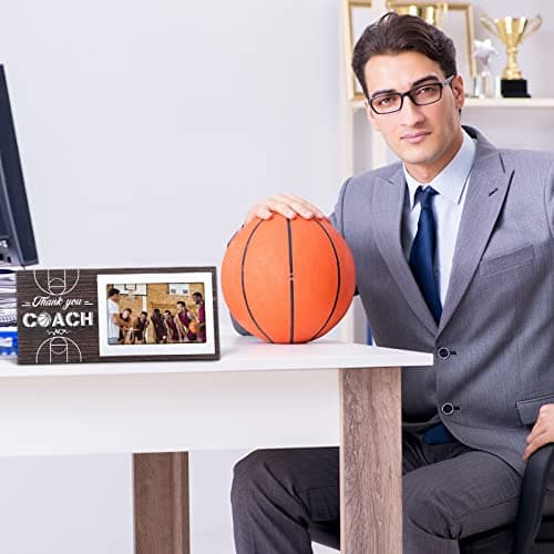 Sumind Sport Graduation Coach Picture Frame Football Softball Baseball Soccer Basketball Volleyball Graduation Photo Frame Thank You Coach Gift 4" x 6"(Basketball)