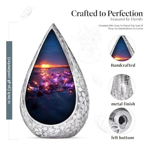 Diamond Memorial Burial Urn for Adult Ashes Male & Female - Black Cremation Funeral Urns for Human Ashes Father & Mother - 3 Inch Small Urn for Decorative B0FG87J4WJ
