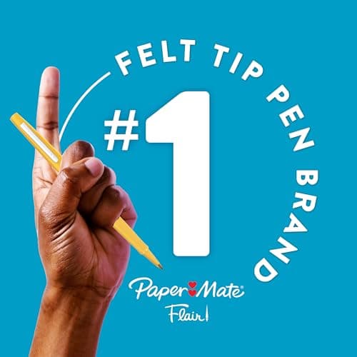 Paper Mate Flair Felt Tip Pens, Medium Point (0.7mm), 12 Count - For Arts & Crafts, Note-Taking, Journaling, School Supplies for Teachers & Students B000J09CO6