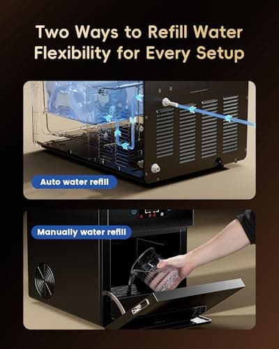 ecozy 2" Clear Ice Ball Maker Countertop with CrystalFlux Technology, 4 pcs in 40 Mins, 144 pcs/Day, Sphere Ice Maker with Automatic Water Supply, Self-Cleaning, Enhanced Insulation for Whiskey Bar