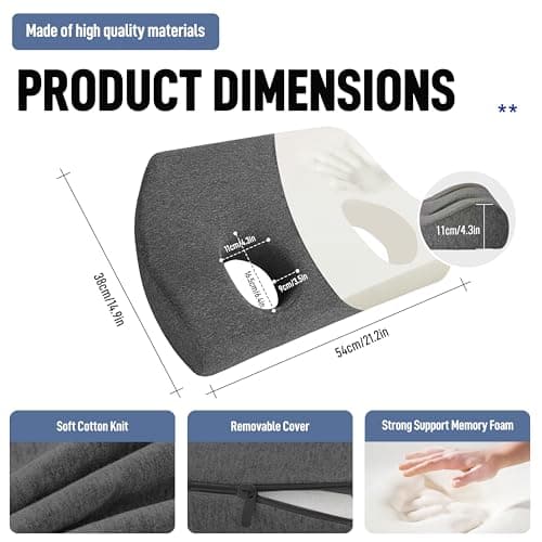 strusery Memory Foam Ear Pillow with Hole - for Side Sleepers, Ear Pain Relief & Piercing Aftercare (CNH Pillow), Comfortable for Earplugs & Headphones