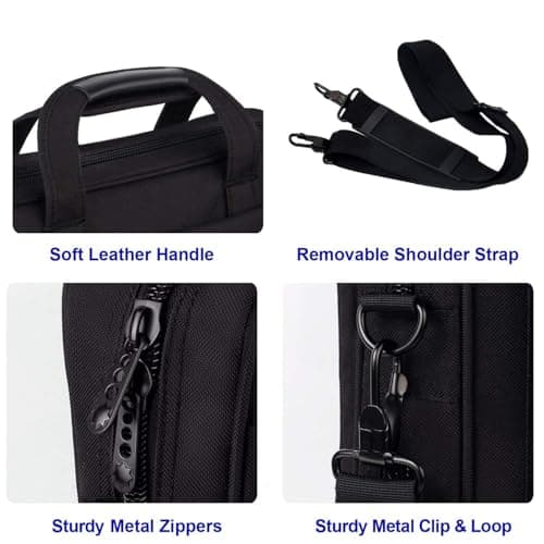 Taygeer Laptop Bag 15.6 Inch, Business Briefcase Gifts for Men Women, Water Resistant Messenger Shoulder Bag with Strap, Premium Office Bag, Carry On Laptop Case for Notebook/Computer/Laptop, Black
