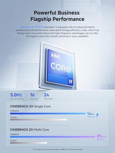 MINISFORUM AI Mini PC M1-1295 Barebone with Intel Core i9-12950HX (16C(8E+8P)/24T, up to 5,0 GHz), Mini Computer DDR4 RAM PCIe4.0 SSD, Dual Display with HDMI 2.1/DP, 5X USB Ports, WiFi 6E,BT 5.2