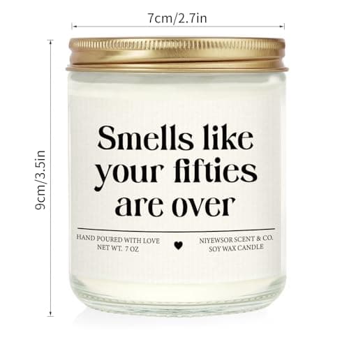 Niyewsor 60th Birthday Gifts for Women Men, Sixty Birthday Candle, 1965 60th Birthday Decorations for Woman Men, 60 Year Old Bday Gifts for Friends, Sister, Mom, Dad, Handmade, 7oz