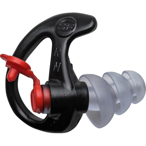 SureFire EP4 Sonic Defenders Plus filtered Earplugs, triple flanged design, reusable, Black, Medium