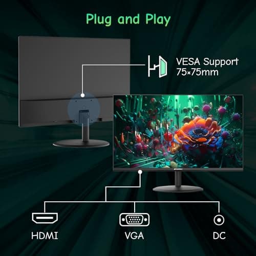 SANSUI Computer Monitor 24 inch Eye Care 1080P Display HDMI,VGA Ports with 178° Viewing Angle/Frame-Less/Tilt/VESA Compatible for Office and Home