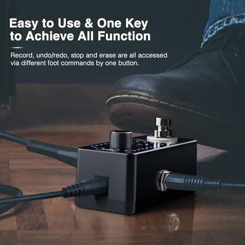 LEKATO Looper Guitar Pedal Guitar Loop Pedal Tuner Pedal 9 Loops 40 Minutes Record Time Unlimited Overdubs for Electric Guitar Bass (Black)