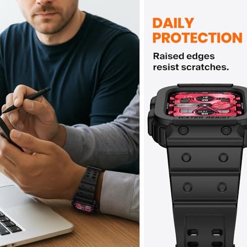 amBand E1 Rugged Band & Case for Apple Watch – Compatible with Series 1–11, SE3/SE2/SE – and Ultra 3/2/1, Lightweight Shockproof Design