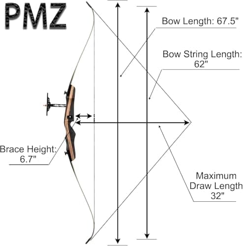 PMZ Recurve Bow and Arrow Set, Professional Aldults Archery Hunting Bow Kit, Ergonomic Design 67.5'' Takedown Bow for Youth Beginners Enthusiasts and Hunting, Right Hand (20-60lbs)