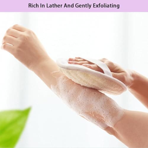 haikuluo Natural Loofah Exfoliating Body Scrubber,Bath Shower Loofah Sponge for Women and Men,Made with Biodegradable Shower luffa Sponge,for Face and Body That Gets You Clean(3 PC)