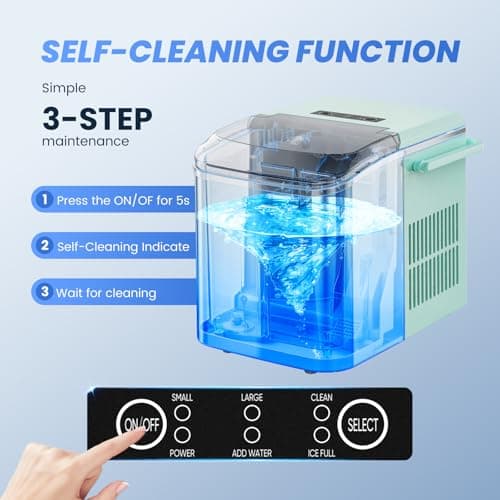 NEWBULIG Ice Makers Countertop with Handle, Portable Ice Machine, 9 Bullet Ice Cubes in 6 Mins, 26lbs in 24Hrs, Auto-Cleaning, with Basket and Scoop, for Home, Kitchen, RV, Camping,Green