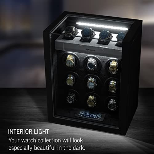 TIMECUBE 9 Watch Winder with 4 Storage Slots and Interior Light