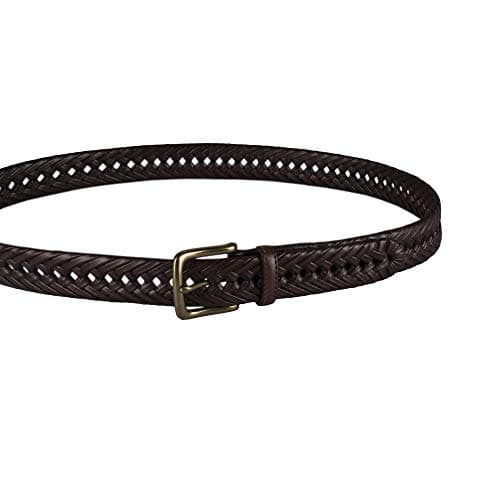 Tommy Hilfiger Men's Fully Adjustable Leather Braided Belt for Jeans, Khakis or Dress Pants