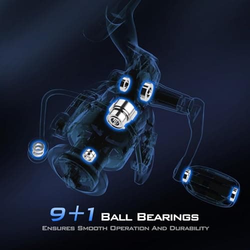 KastKing Centron & Centron Lite Spinning Reels, Size 500 is Perfect for Ice Fishing, Up to 17.5 Max Drag, 5.2:1 Gear Ratio, Ultra Smooth Powerful, CNC Aluminum Spool, 9+1 BB Light Weight