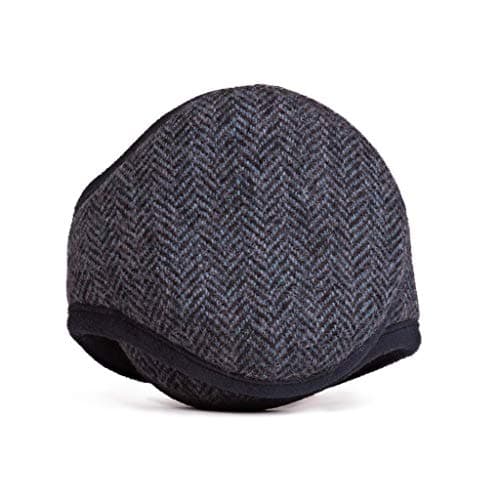 180s 180s Men's Wool Behind-the-Head Ear Warmer (Navy Herringbone)