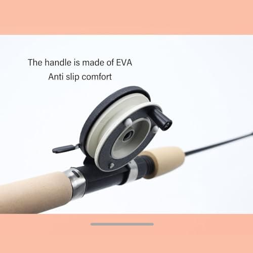 Fockety Ice Fishing Rod and Reel Combo, 29.5 inch Ultralight Spinning Ice Fishing Combos, High Visibility Ice Fishing Pole Ice Fishing Gear for Walleye, Perch, Panfish and Trout