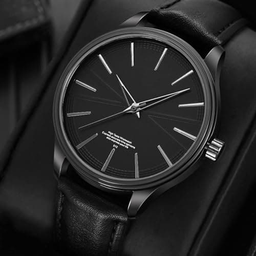 AGEN KGEN Mens Watches Ultra-Thin Minimalist Waterproof Fashion Simple Business Wrist Watch for Men Unisex Dress with Leather Band