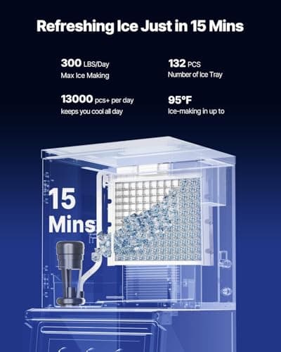 VEVOR Commercial Ice Maker Machine, 360LBS/24H Ice-Making Machine with 250LBS Large Storage Bin, Auto Self-Cleaning Ice Maker with Touchscreen for Bar Cafe Restaurant Business Commercial
