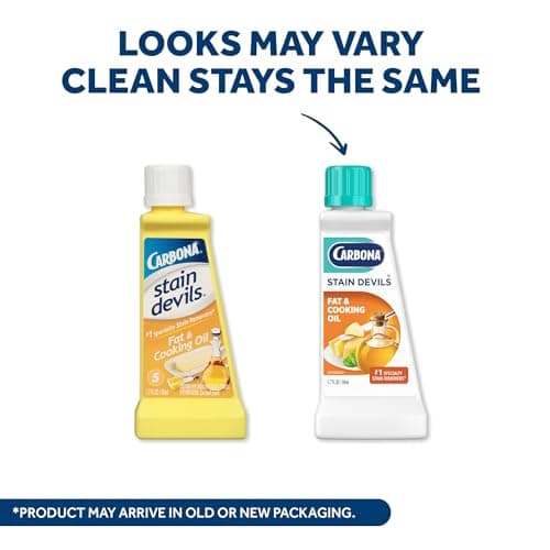 Carbona Stain Devils® #5 | Fat & Cooking Oil | Professional Strength Laundry Stain Remover | Multi-Fabric Cleaner | Safe Formula | 1.7 Fl Oz, 1 Pack