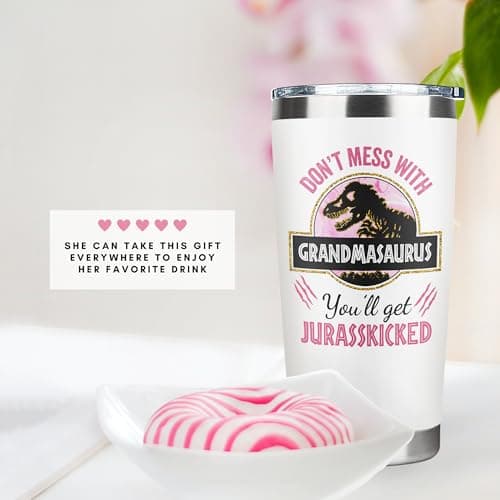 Grandma Gifts - Birthday Gifts for Grandma - Mothers Day, Christmas Gift Ideas for Grandmother from Grandchildren, Granddaughter, Grandson, Grandkids - 20 Oz Stainless Steel Tumbler