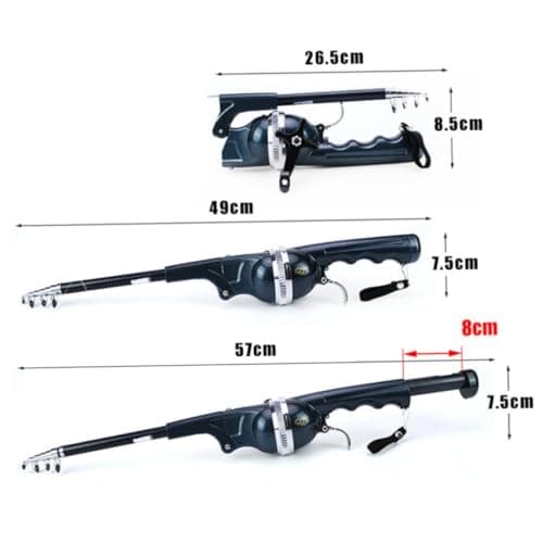 ccsxqy Portable Pocket Fishing Rod & Pole - Collapsible Telescopic Design, Ultra-Compact Foldable Fishing Gear for Travel/Hiking/Backpacking