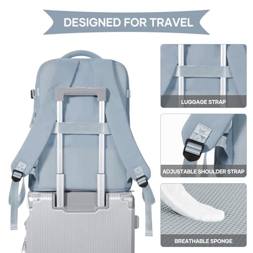 coowoz Travel Backpack For Women Men,Carry On Backpack,Hiking Backpack Waterproof Outdoor Sports Rucksack Casual Daypack travel essentials（Gray Blue） | Carry On Backpack, Hiking Backpack, Waterproof, Outdoor Sports, Rucksack, Casual Daypack
