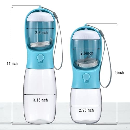 Feeding & Hydration | Travel Water Bowl | Portable Pet Dispenser | Dog Gifts | Puppy Essentials | for Hiking Camping Beach Cibaabo Dog Water Bottle Portable with Food Container & Filter for Travel B09F5ZYV7M