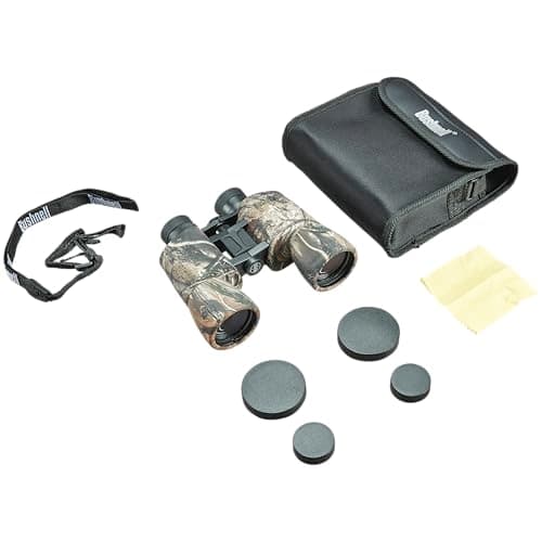 Bushnell PowerView 10x50mm Porro Prism Instafocus Binoculars – Realtree AP Camo, Ideal for Hunting, Birding, Hiking & Outdoor Adventures