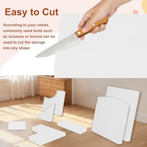 High Density Upholstery Foam 2" X 24" X 24", 3PCS Couch Cushion Replacement - 45D Density 70 ILD (Firm), Square Foam Padding for Chairs, Cut to Size Foam Replacement Cushion for Sofa Chair Bench