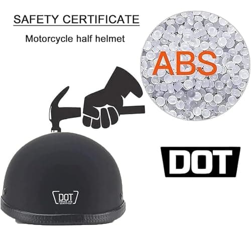 Retro Style Motorcycle Half Helmet - Classic Design Half Motorcycle Helmet, DOT Certified