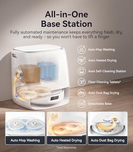 NARWAL Freo Pro Robot Vacuum and Mop Combo, Tangle Free Robot Mop, 8500Pa Powerful Suction, Self-Emptying, Auto Mop Washing, Auto Drying, Obstacle Avoidance, Ideal for Pet Hair and Hard Floor