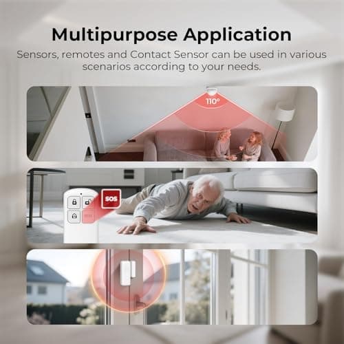 Wireless Home Security System WiFi/4G Home Alarm System with Phone APP Alert | Voice Control | No Subscription Fees | 24/7 Monitoring | Alexa Compatible