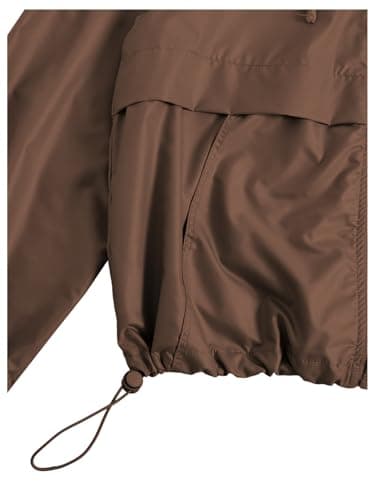 Verdusa Women's Zip Up Lightweight Windbreaker Jacket Sport Casual Workout Hoodie Outerwear with Pockets Rainy Day Outfits