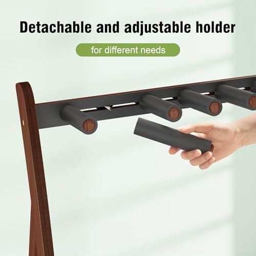 Wisuce Essentials Guitar Stand Rack, Multi-Guitar Display Rack Adjustable Bamboo Guitars Holder Electric Guitar Stands Floor Storage for Bass Acoustic, Home Studio, Band Stage