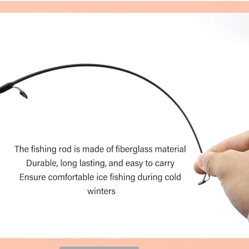 Fockety Ice Fishing Rod and Reel Combo, 29.5 inch Ultralight Spinning Ice Fishing Combos, High Visibility Ice Fishing Pole Ice Fishing Gear for Walleye, Perch, Panfish and Trout