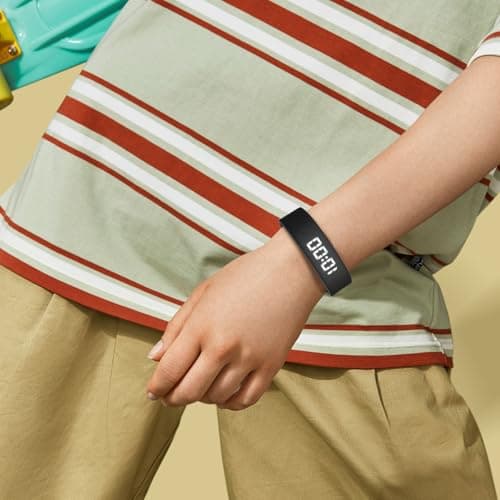 Gosasa Lightweight LED Digital Sport Watch Waterproof Fitness Tracker with Calorie Counter, Pedometer, Vibrating Alarm, USB Rechargeable Silicone Wristband for Men Women (Black)