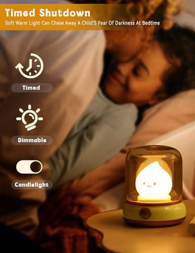 Cute Chibi Flame Lamp, Anime Cozy Lights, Retro Rechargeable Night Light, Decor, Cute Desk Accessories, Gifts.