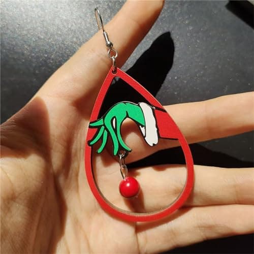 WCRAZYE Christmas Wood Earrings for Women Handmade Wooden Teardrop Dangle Earrings Christmas Xmas New Year Party Earrings Set Winter Holiday Jewelry Gift B0BNNNMHD4