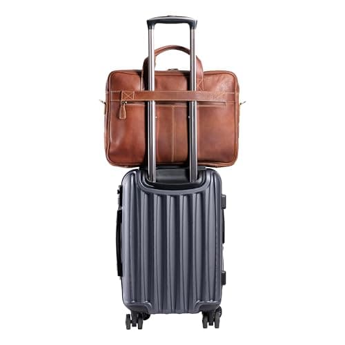 KomalC 16 Inch Leather briefcases Laptop Messenger Bags for Men and Women Best Office Satchel Bag