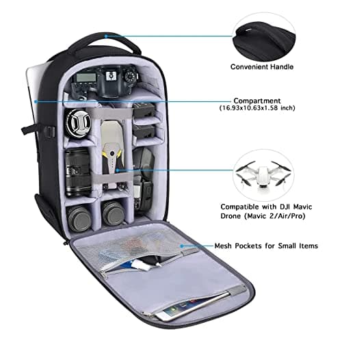15-16 inch Waterproof Hardshell Case with Tripod Holder&Laptop Compartment Compatible with Canon/Nikon/Sony, Black MOSISO Camera Backpack, DSLR/SLR/Mirrorless Photography Camera Bag B07ZCRWPPV