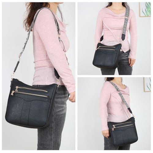 Valleycomfy Crossbody Bags for Women, Lightweight Crossbody Purses Soft Leather Shoulder Handbags