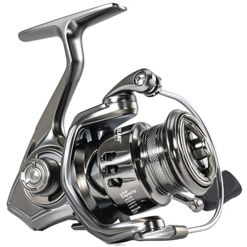 Sougayilang Spinning Reel - 5.2:1 Gear Ratio, 12+1 Bearings Freshwater Saltwater Fishing Reel, Ultra-Smooth CNC Aluminum Spool, Lightweight & Powerful for Bass Trout Salmon