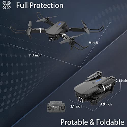 MOCVOO Drone With 1080P Camera for Adults Beginners Kids, Foldable RC Quadcopter, Toy Drones Gifts, FPV Drone Video, 2 Batteries, Carrying Case, One Key Start, Headless Mode, Waypoints fly, 360° Flips