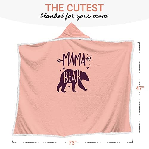 Vprintes Mama Pink Wearable Blanket Hoodie - Birthday Gifts for Mom from Daughter Son - Wife Birthday Gifts, Gifts for Wife from Husband