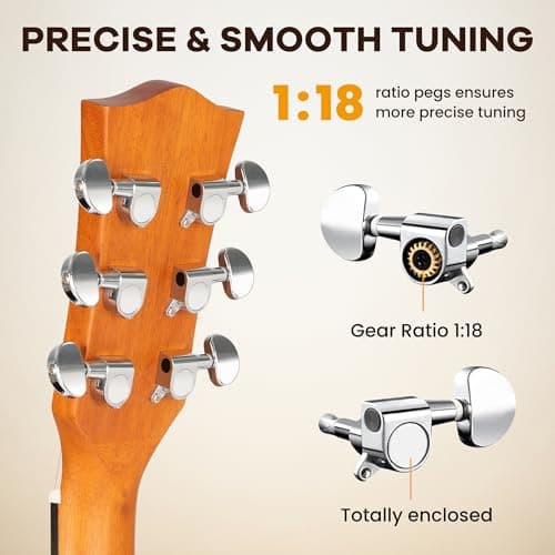 CAHAYA Acoustic Guitar Beginner Set - 41" Full Size Spruce Top Mahogany Body with Okoume Neck Rosewood Fingerboard, GA Cutaway Design, Balanced Rich Tone with Gig Bag, Strap, Capo, Strings & Picks